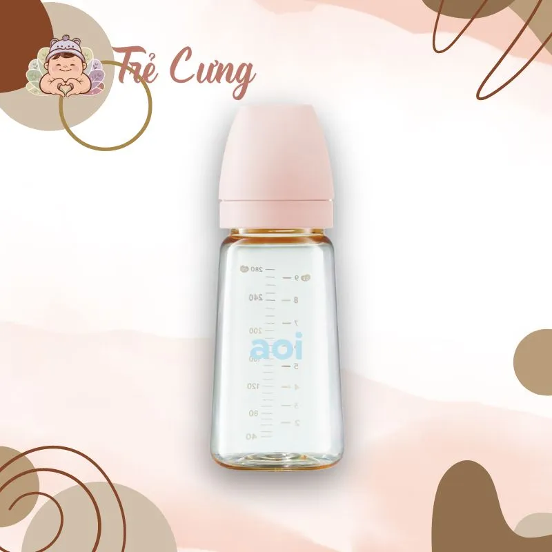 Bình Sữa Aoi Moon Đơn Sắc Nhiều Màu 280ml