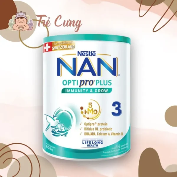 Sữa Nan Optipro Plus Số 3 5HMO 800g (1 - 2 Tuổi)